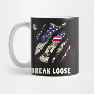 Leopard in Patriotic US Regalia for Bikers Mug